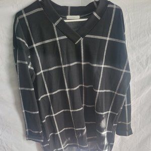 Reborn J Black and White Big Squared long sleeve Shirt